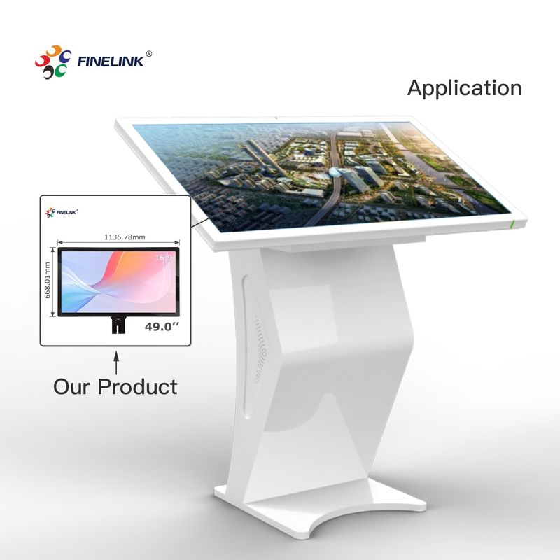 FINELINK OEM 32 43 49 55 65 75 86 pouces Touch personnalisé Multi-touch USB/I2C/RS232 Interface Grand écran tactile Capacitif
