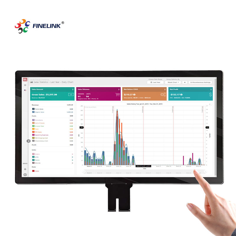 Panel tactile capacitif de 43 pouces avec support multi-touch avec service R & D / OEM / ODM de 12 ans