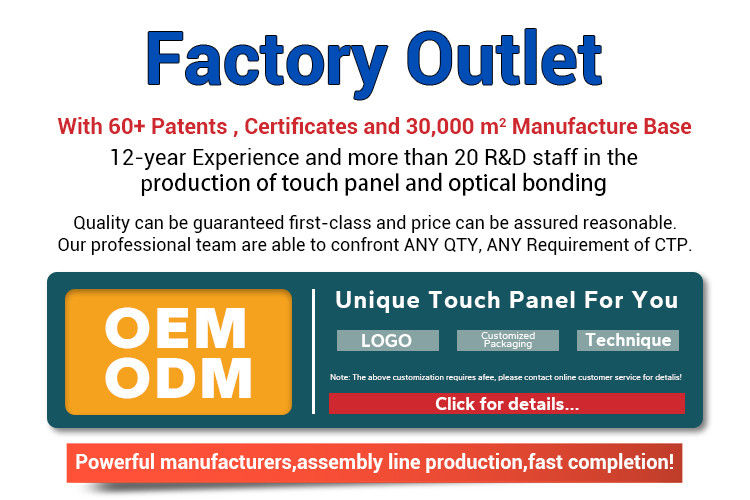 Panel tactile capacitif de 43 pouces avec support multi-touch avec service R & D / OEM / ODM de 12 ans