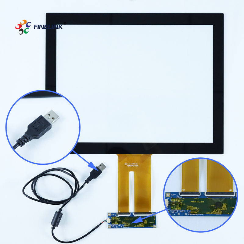 Capteur de verre personnalisé industriel de 15 pouces USB EETI 10 points à l'épreuve de la poussière Projeté Capasitif écran tactile Panneau superposé