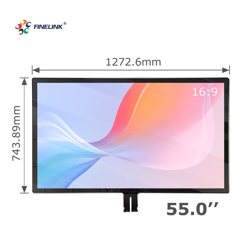 Panneau tactile multipoint 55 pouces G G avec grand écran LCD et IC FPC en verre