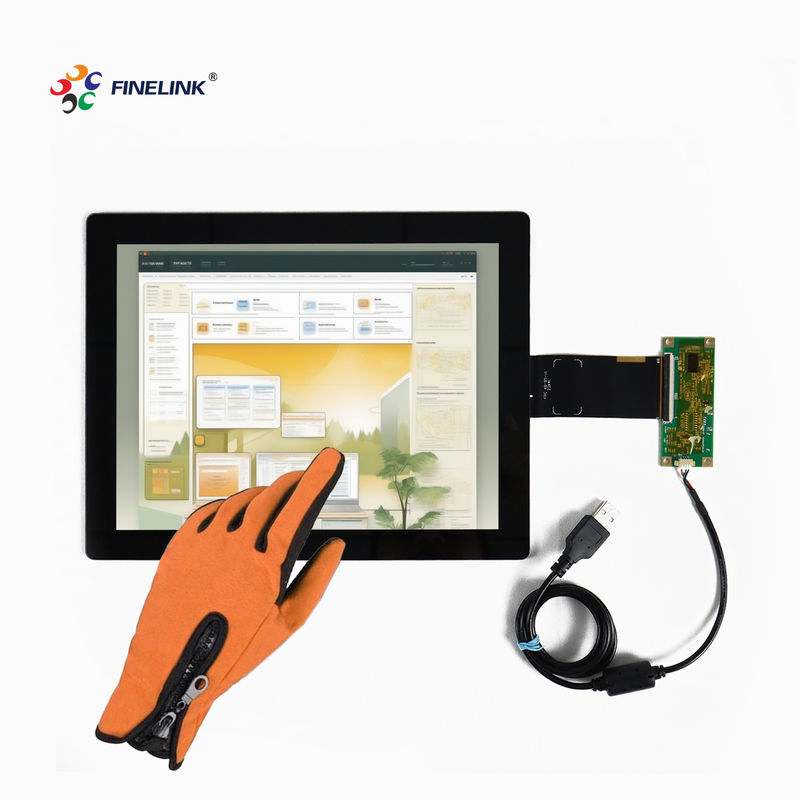 Gants étanches extérieurs multi-touch 10,4 pouces Panneau d'écran tactile capacitif avec contrôleur et câble USB